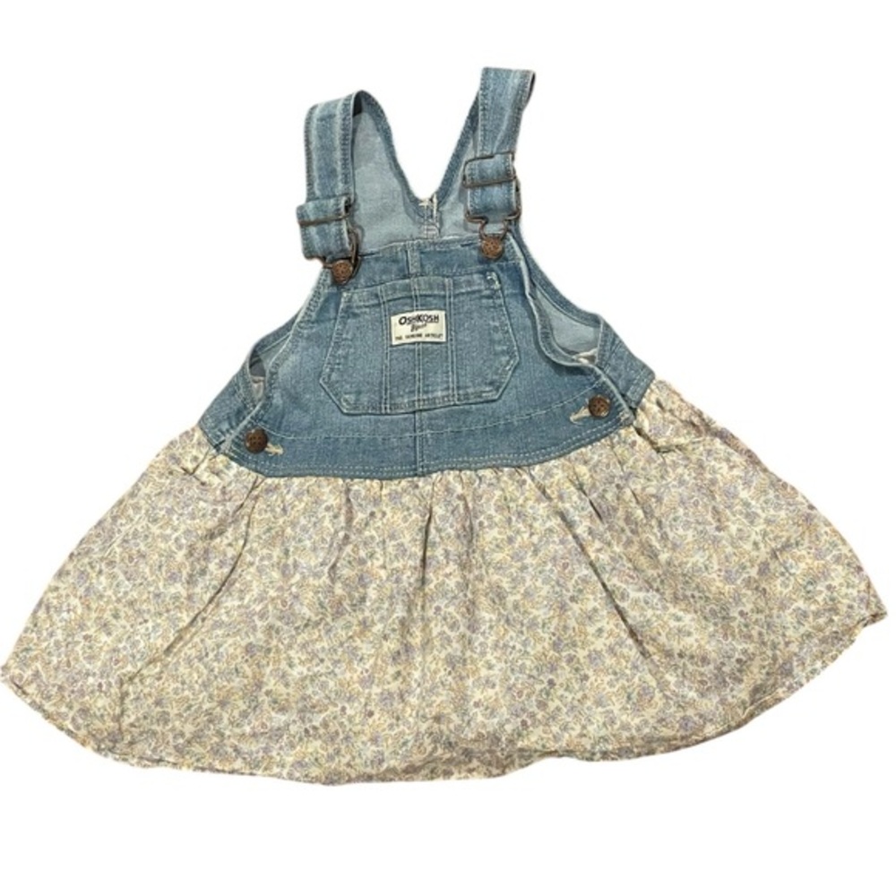Girls 24 Months Osh Kosh B'gosh Denim Jumper Dress Skirt Overalls Jean OshKosh